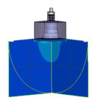 Sonar FEM-BEM simulation: acoustic pressure field in the external fluid medium
